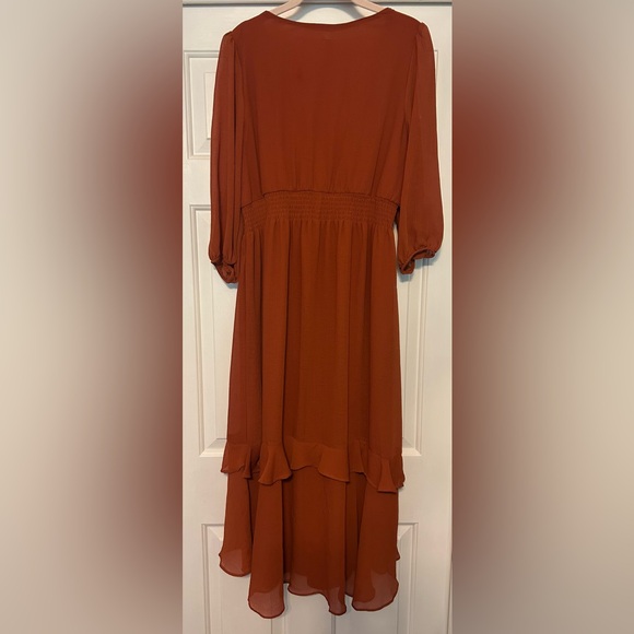 Julian Taylor Terracotta Long Sleeve Dress - Picture 2 of 4